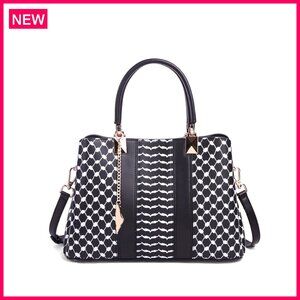 Genuine Leather Top Handle Bag with Detachable Strap, Structured Design